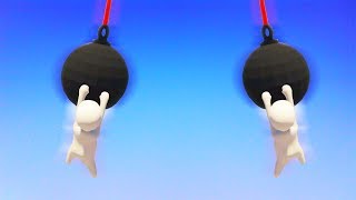 ЧУТЬ НЕ ВРЕЗАЛИ НА ДВУХ КРАНАХ ДРУГ В ДРУГА - УГАР В HUMAN FALL FLAT