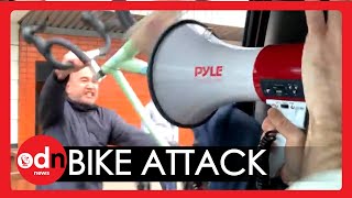 Anti-Masker With Megaphone Attacked By VERY Angry Cyclist