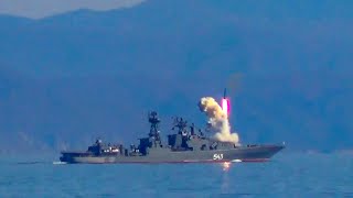 Фрегат «Маршал Шапошников» выполнил пуск крылатой ракеты по надводной цели