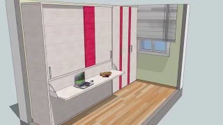 Juvenil con cama plegable y escritorio