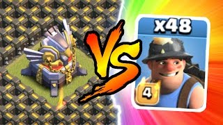 Clash Of Clans - EAGLE ARTILLERY vs 46 MINERS!!! THIS IS INSANE!!