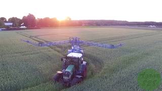Triticale spritzen im Sonenuntergang 2017 mit Fendt 714 + Inuma IAS 40 27