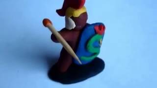 рыцарь с копьем knight with a spear из пластилина
