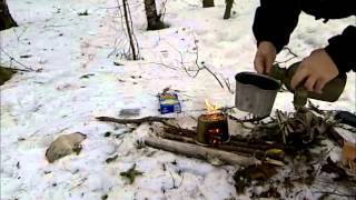 Home made canteen stove kit cooking