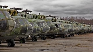 Кладбище военной техники. Стоянка вертолётов 419-го авиаремонтного завода