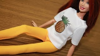 Одежда для куклы Барби. Как пошить леггинсы \ Clothing for Barbie doll. How to Make leggings
