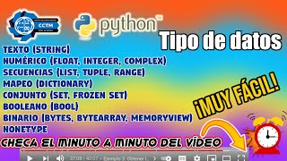 Tipo de datos en Python ¡Sin módulos! | type() para verificar que tipo de dato tenemos | Python