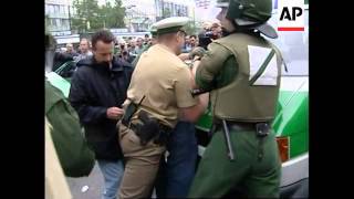 English football supporters clash with German police