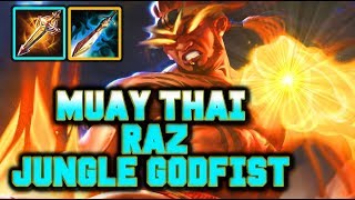 AOV: MUAY THAI RAZ SKIN GAMEPLAY | JUNGLE RAZ IS ACTUALLY GOOD! ANTI META STYLE | Arena of Valor
