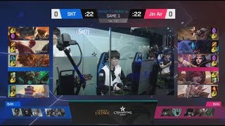 SKT (Faker Taliyah) VS JIN (Kuzan Leblanc) Game 1 Highlights - 2017 LCK Summer W4D1