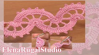 How To Crochet Zigzag Lace Tutorial 6 часть 2 из 2 Ленточное кружево