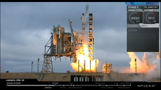 CRS-10 Dragon launch on Falcon-9 and landing first stage