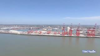 Wirral drone footage, New Brighton lighthouse and river Mersey.