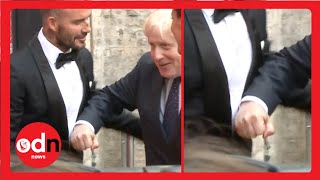 Boris Johnson ELBOW BUMPS David Beckham