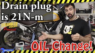 Ducati Scrambler oil and filter change - Ducati Scrambler project ep.5
