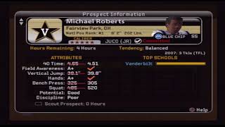 VANDERBILT -- RECRUITING -- NCAA FOOTBALL 09 -- PS2