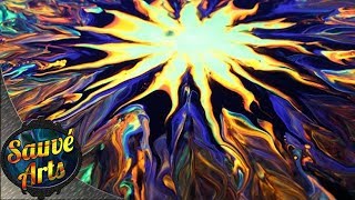Fluid Acrylic Painting - FLUORESCENT FUN!