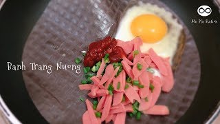 SUB) Vietnam Street Food // Banh Trang Nuong // Vietnamese Pizza at Home #29