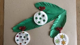 Новогодняя аппликация для детей - ветки ели