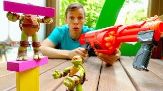 Черепашки Ниндзя - Кто самый меткий? - Игры онлайн с Нерф.