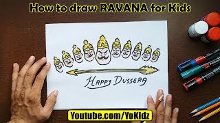 How to draw RAVANA for kids