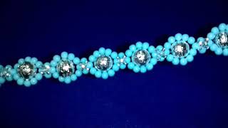 Красивый браслетик из бисера и бусин 3 и 8 мм. Мастер-класс. DIY. Tutorial: beaded bracelet