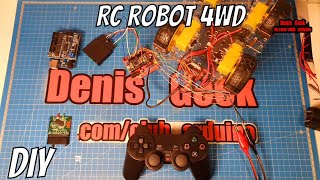 Робот машинка 2wd 4wd с беспроводным джойстиком ps2 , инструкция по сборке