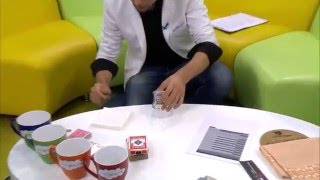 Секрет фокуса "Стакан сквозь стол".