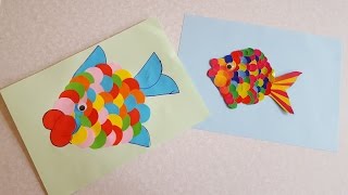 Der Fisch Basteln mit Buntpapier