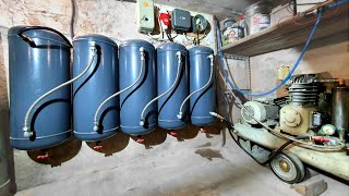Ресивер из Газовых Баллонов в Гараж