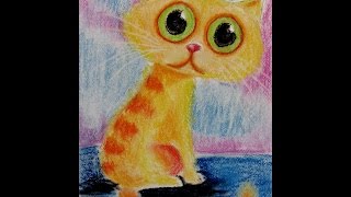 МК сухой пастелью  Котяшка #2