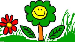 Drawing Sunflower For Kids, Рисуем подсолнух, подсолнечник