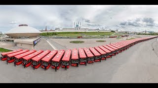 Красивые кадры! В Казань поступила партия из 94 новых низкопольных автобусов МАЗ