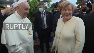 Merkel meets Pope Francis, takes part in International Meeting for Peace at Colosseum
