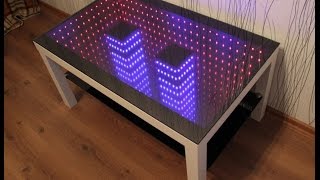 2 независимые подсветки infinity mirror table столик с подсветкой бесконечности