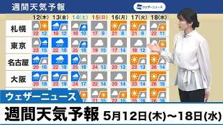 週間天気予報 5月12日(木)〜18日(水)