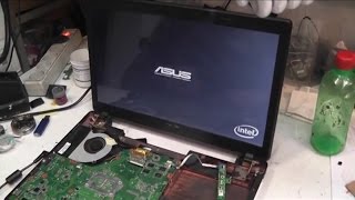 Ремонт Asus X54H (K54LY 2.0) Висит на логотипе ASUS отведал какой-то вкусняшки