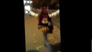 [ORIGINAL] Drunk Russian Girl Doesn't See Bus Stop Glass And Smashes Into It