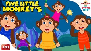Five Little Monkeys| The Funny Monkeys Jumping On The Bed| Superkid TV Kids Songs