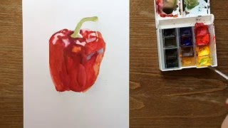RED PAPPER watercolor - ПЕРЕЦ акварелью