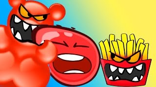 КРАСНЫЙ ШАР ПРОТИВ ЖЕЛЕЙНЫЙ МЕДВЕДЬ мультик игра   шарик и мишки из желе Red Ball 4 от Спуди