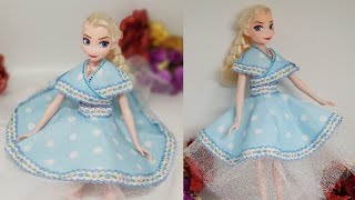 DIY doll dress | Elsa Frozen | felt fabric | Kute Styles