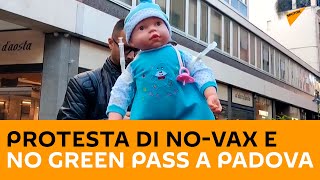 Protesta di no-vax e no green pass a Padova