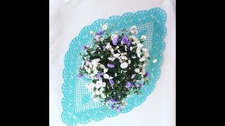 Овальная салфетка крючком "Апрельская симфония"_Часть 3_Doily crochet "April Symphony"