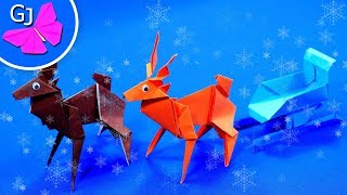Оригами Олень / Новогодняя поделка из бумаги