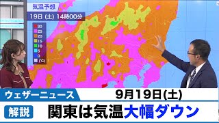 関東は気温大幅ダウン