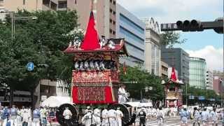 京都・祇園祭2012年 山鉾巡行 辻まわし 新町御池交差点
