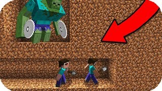 2 NOOB VS BASE SECRETA DE MUTANTES ZOMBIES MINECRAFT TROLL + APOCALIPSIS