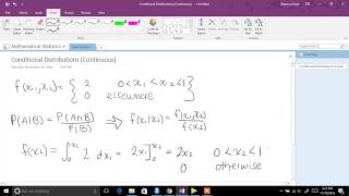 Conditional Distributions (Continuous Case)