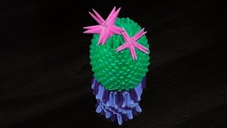 Кактус модульное оригами пошаговое изготовление (мастер класс)